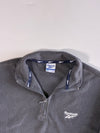 Vintage 90s Reebok Quarter Zip Fleece Pullover with Logo Tape Collar – Charcoal Grey (XL)