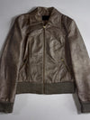 Vero Moda Bronze Metallic Leather Bomber Jacket (S)