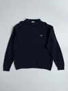 Lacoste Navy Blue Cotton Knit Crewneck Sweater(XL)