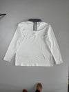 Adidas White Long Sleeve Polo, Heather Grey Collar (2XL)