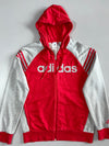 Adidas | Red Grey Colorblock Full Zip Hoodie | (L)