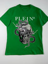 Philipp Plein Skull & Snake Rhinestone Graphic T-Shirt – Green (L)