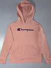 Champion Script Logo Pullover Hoodie – Dusty Pink (M)
