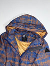 Black Yak Overland Travel Blue & Orange Plaid Hooded Windbreaker Jacket  (S/M)