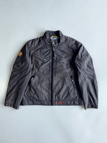 Camel Active Quilted Moto Jacket – Grey/Black  (XL)