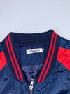 Vintage Eagle Embroidered Varsity Bomber Jacket Navy/Red (S)