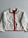 Vintage Reversible Sherpa Fleece to Nylon Snap Jacket – Cream/Red (XL)