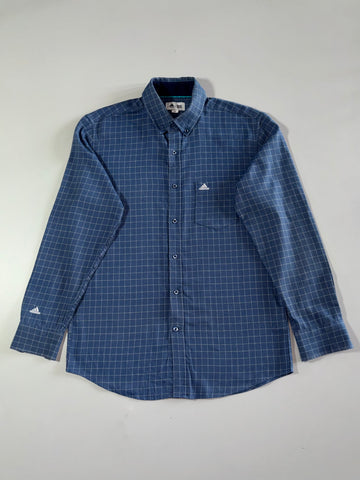 Adidas Golf Windowpane Check Flannel Shirt – Blue (S)