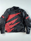 Vintage Black & Red Leather Motorcycle Racing Jacket (padded) (L)