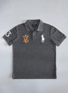 Polo Ralph Lauren Big Pony Crest Polo T-Shirt fully embroidered logo – Charcoal Grey (L)