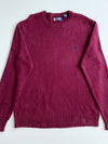 Chaps Burgundy Chunky Cotton Knit Crewneck Sweater (XL)