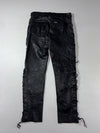 American Pro Black Leather Lace-Up Biker Pants (W:36) (L:45)