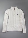 Polo Ralph Lauren Cable Knit Quarter-Zip Sweater – Cream (S)