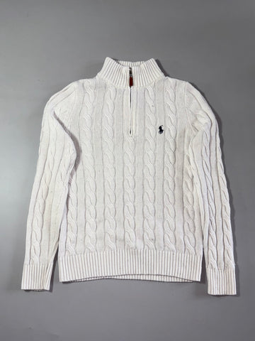 Polo Ralph Lauren Cable Knit Quarter-Zip Sweater – Cream (S)