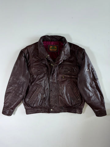 Vintage Premium Original Bomber (Detechable Arms) Leather Jacket (2XL)