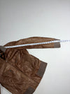 Vintage CKS Brown Leather Rib Knit Collar Bomber Jacket (S)