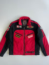 Vintage Pharta Professional DareDevil Racing Jacket Red Black Multi-Patch Daytona Champion Goodyear (M/L)