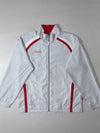 Kappa White Full-Zip Track Jacket – Red & Mesh Panel Detail, (M)