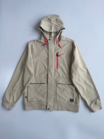 Nike Fleece Hooded Jacket | Beige Red | (L/XL)