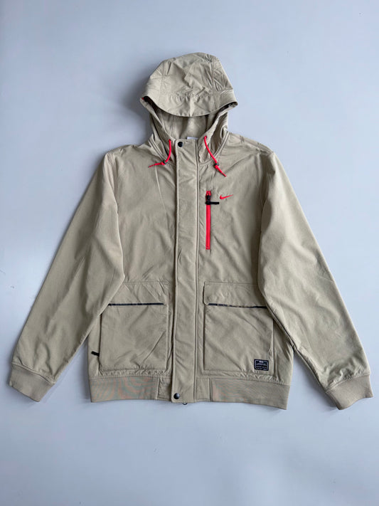 Nike Fleece Hooded Jacket | Beige Red | (L/XL)