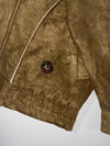 Vintage “Lupo Di Mare” Suede Leather Bomber Jacket Olive Green (XL)