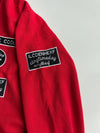 Big&Big Red Patch Zip Hoodie – Y2K Streetwear Badges |(XL)