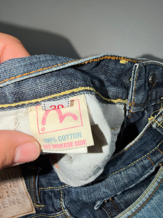 Vintage Evisu Jeans Iconic Gull Logo Panel Design (W30) (W-30, L-39)