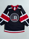 Athletic Knit Hockey Jersey – Black x Red (2XL)