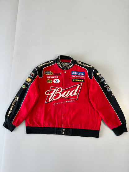 ZVintage Y2K NASCAR Budwiser racing jacket (RARE FIND) (XL/2XL)