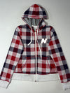 New Balance Buffalo Check Zip-Up Hoodie – Red/Navy Women’s  (S)