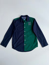 Tommy Hilfiger Colorblock Shirt Navy/Green “H” Patch, Kids (S)