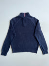 Tommy Hilfiger Waffle Knit Quarter-Zip Sweater – Navy (S)