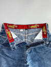 Y2K Graffiti Liner Denim Shorts (W:32 |L:28)