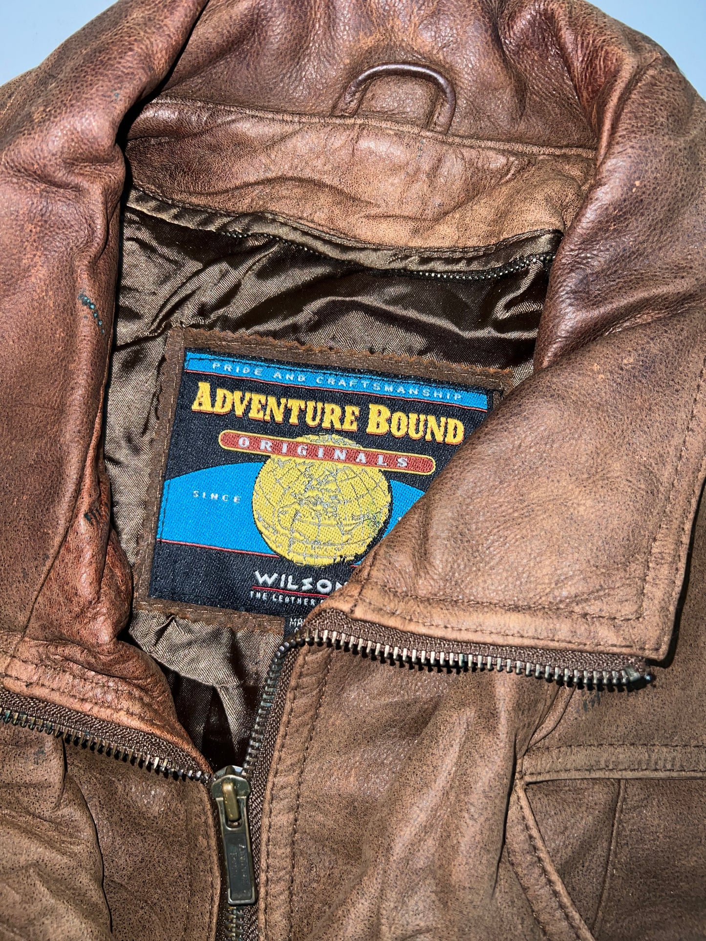 !                                                                                                              Adventure Bond Original Leather Jacket (XL)