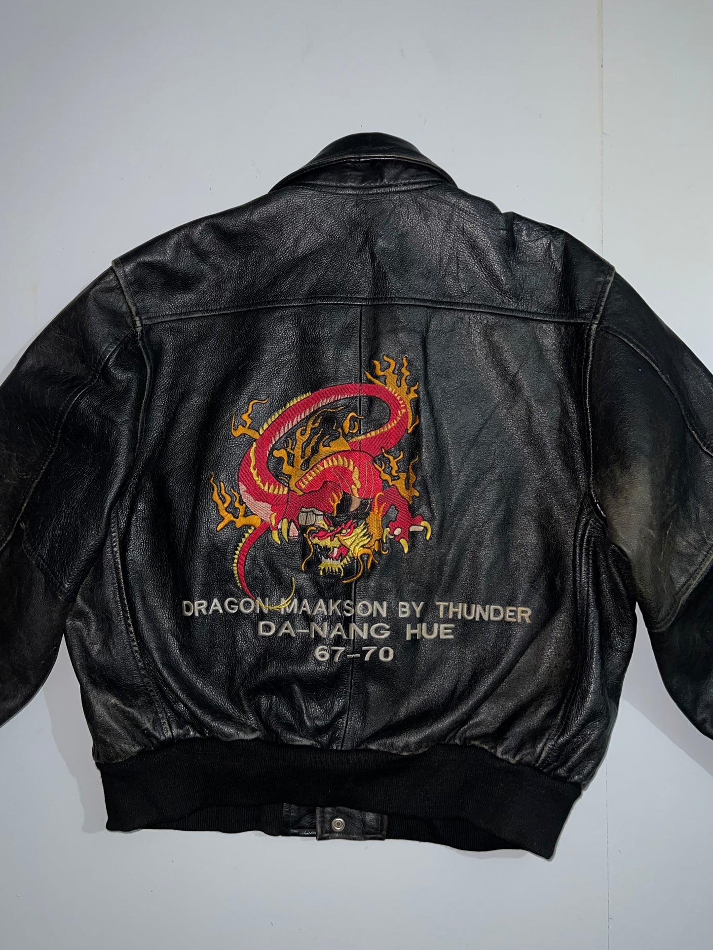 ZSuper Rare 90's Vintage (Rare) Original Leather Jacket, Embroidered (M/L)