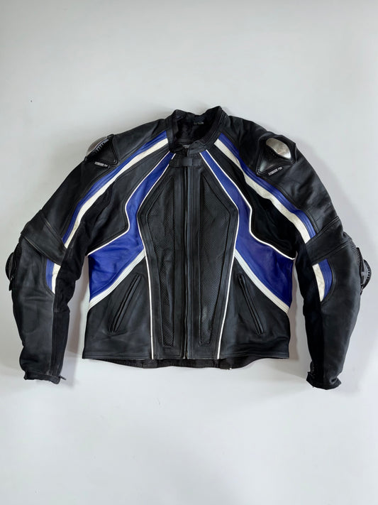 Vintage Frank Thomas Titanium Pro Genuine Leather CE Guard Protected Moto Racing Jacket (M/L)