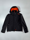 Superdry Black Windcheater Jacket with Orange Fleece-Lined Hood (L)