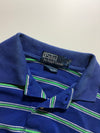 Polo Ralph Lauren | Navy Green Striped Custom Fit Polo Tee | (M)