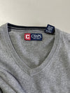 Chaps Cotton V-Neck Sweater – Heather Grey (L)