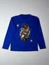 Graphic Playing Card Print Long Sleeve Tee – Royal Blue (M)