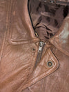 Canda Collection Black Leather Bomber Jacket (XL)