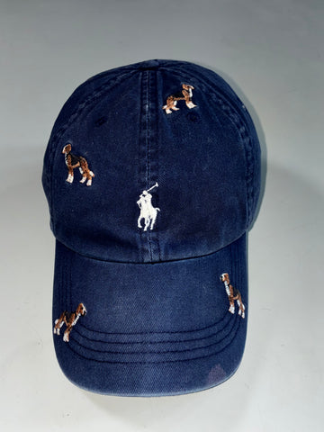 Vintage Polo Ralph Lauren Navy Dog Embroidered Cap (Adjustable)