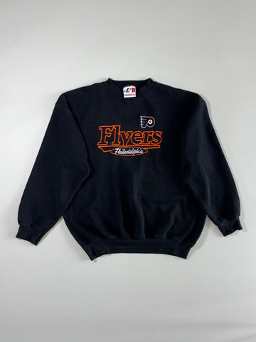 Vintage Logo Athletic Philadelphia Flyers NHL Crewneck Sweatshirt  Black (XL)