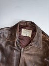 Avirex Type A-2 Distressed Brown Leather Flight Bomber Jacket (2XL)
