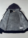 Carhartt Sherpa-Lined Zip Hoodie – Navy, Rugged Outdoor Wear,(S/M)