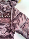 Big Train Faux Fur Hood Puffer Jacket Burgundy Floral (XL)