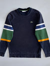 Lacoste Colour Block Stripe Sleeve Crewneck Sweatshirt in Navy (M)