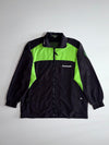 Kawasaki Racing Track Jacket – Black & Green (Motorsport Windbreaker) (XL)