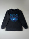 Kenzo Paris Blue Tiger Embroidered Black Sweatshirt (S)