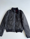Schott NYC Black Military Flight Bomber Jacket with Tartan Lining & Hood (M/L)